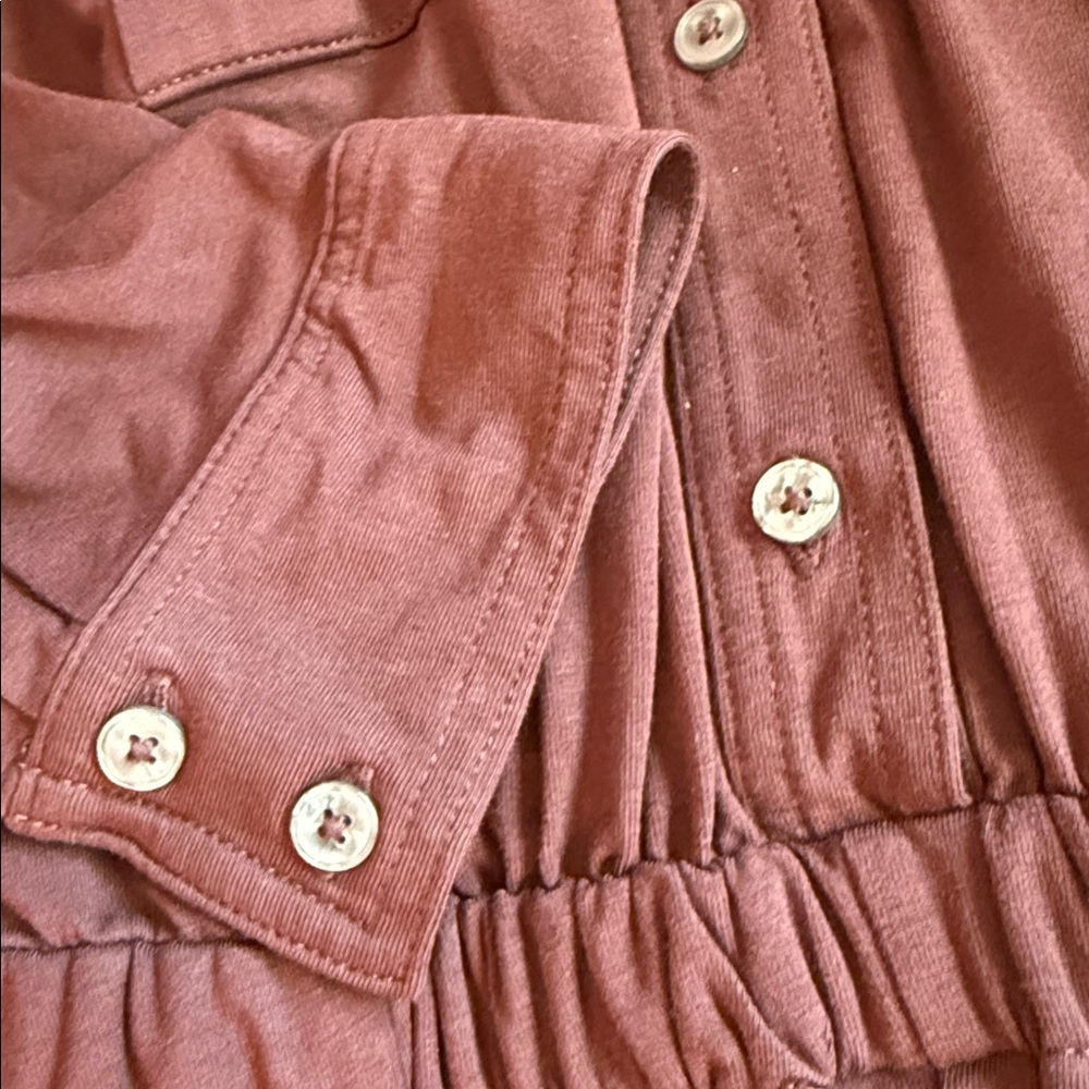 Loft Brown Belted Jumpsuit with Pockets Size Medium Petite - Picture 9 of 12